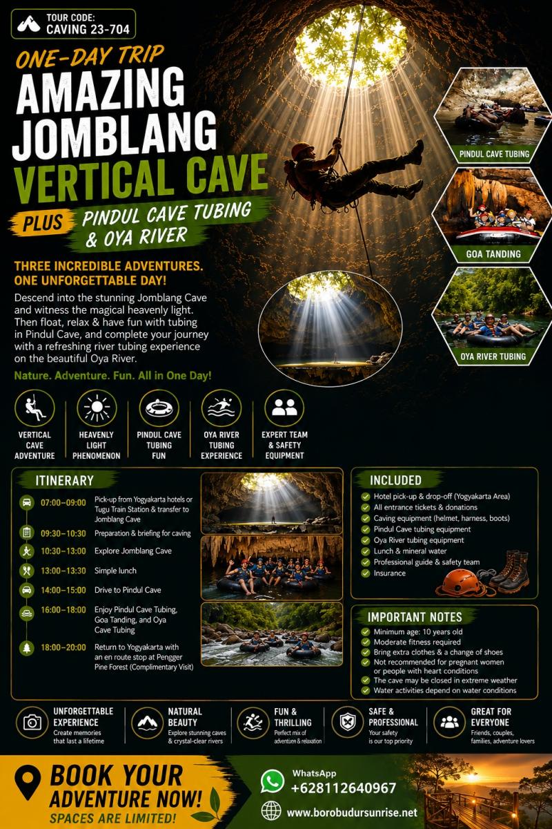 Jomblang Vertical Pindul Tanding Oya River Tubing