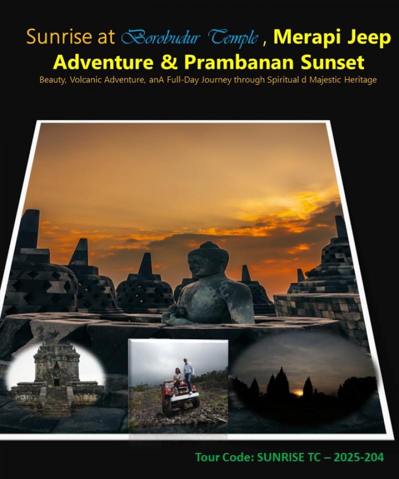 Borobudur Sunrise at the Temple, Merapi Jeep Adventure & Prambanan Sunset