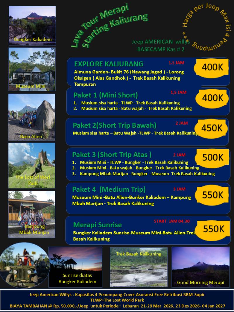 Jeep Lava Tour Merapi Starting Kaliurang