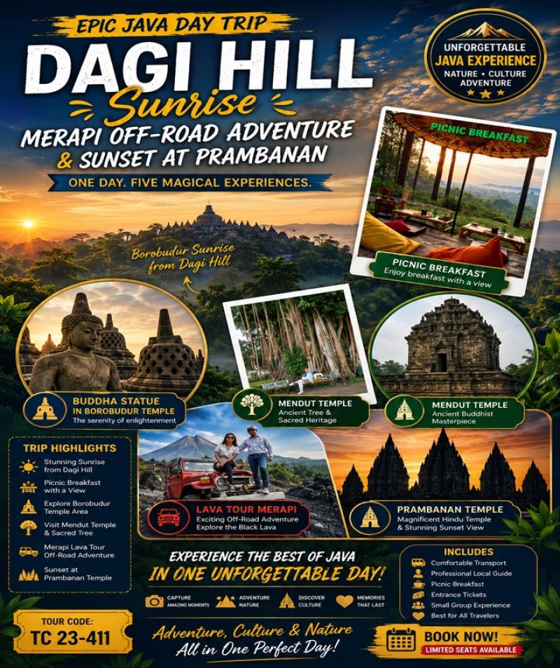 Epic Java Day Trip : Dagi Hill Sunrise, Merapi Off-Road Adventure and Sunset at Prambanan