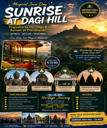Magical Java Day: Sunrise at Dagi Hill, Yogyakarta Heritage and Sunset at Prambanan