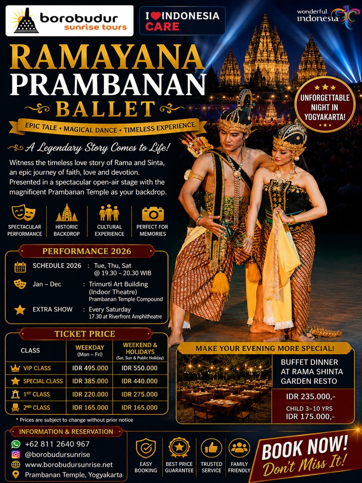 Jadwal Ramayana Ballet Prambanan