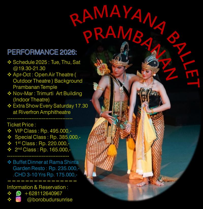 Schedule Ramayana Ballet  Prambanan