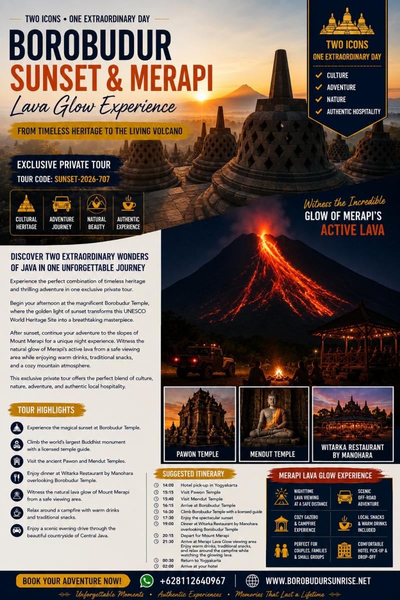 Borobudur Sunset & Merapi Lava Glow Experience Borobudur Sunset & Merapi Lava Glow Experience