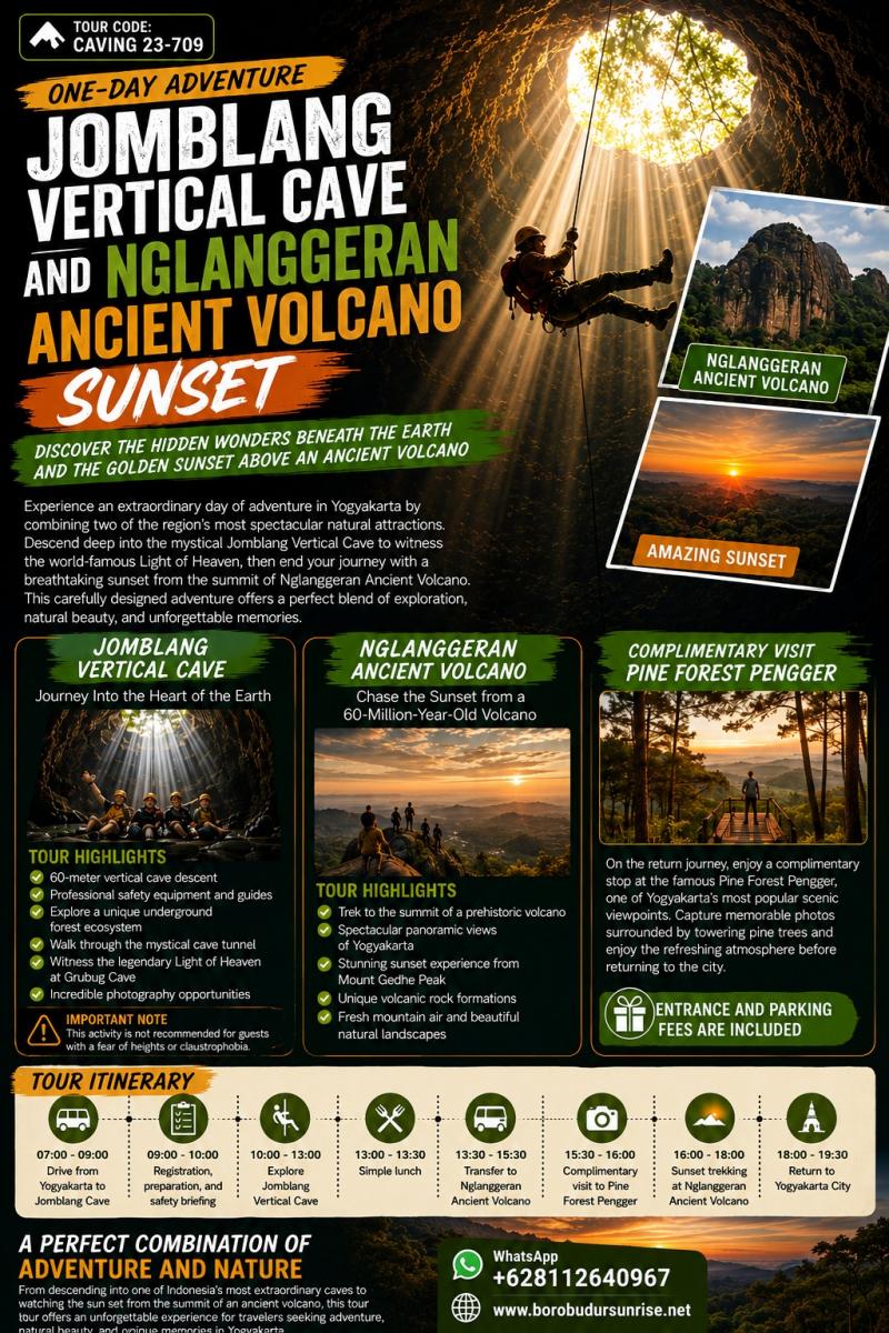 Jomblang Vertical Cave Nglanggeran Ancient Volcano Sunset