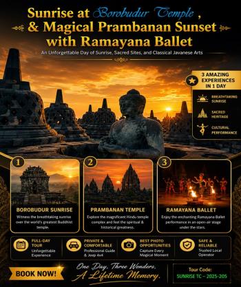 Borobudur Sunrise at the Temple & Magical Prambanan Sunset with Ramayana Ballet
