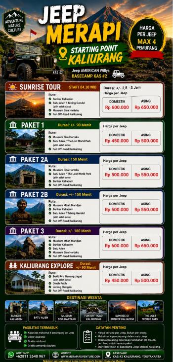 Jeep Lava Tour Merapi Starting Kaliurang