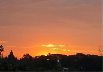 Prambanan Sunrise via Kaliopak Villa’s Rooftop