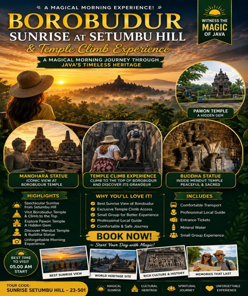 Borobudur Sunrise at Setumbu Hill & Temple Climb Experience Borobudur Sunrise at Setumbu Hill & Temple Climb Experience