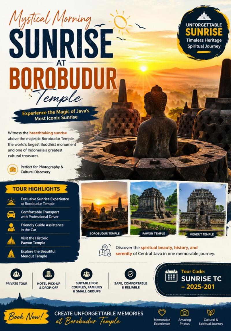 Mystical Morning: Sunrise at Borobudur Temple